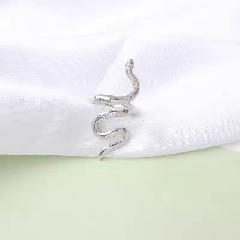 Gold Snake Ring for Women – Adjustable Vintage Open Band, Unique Personality Jewelry, Anillos Mujer Fashion Accessories