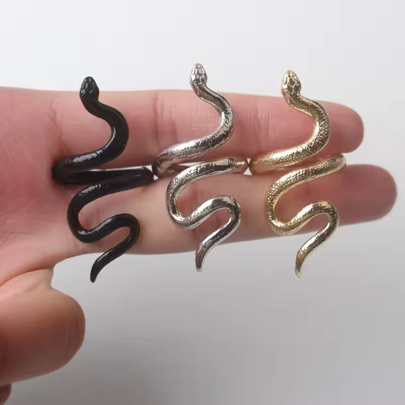 Gold Snake Ring for Women – Adjustable Vintage Open Band, Unique Personality Jewelry, Anillos Mujer Fashion Accessories